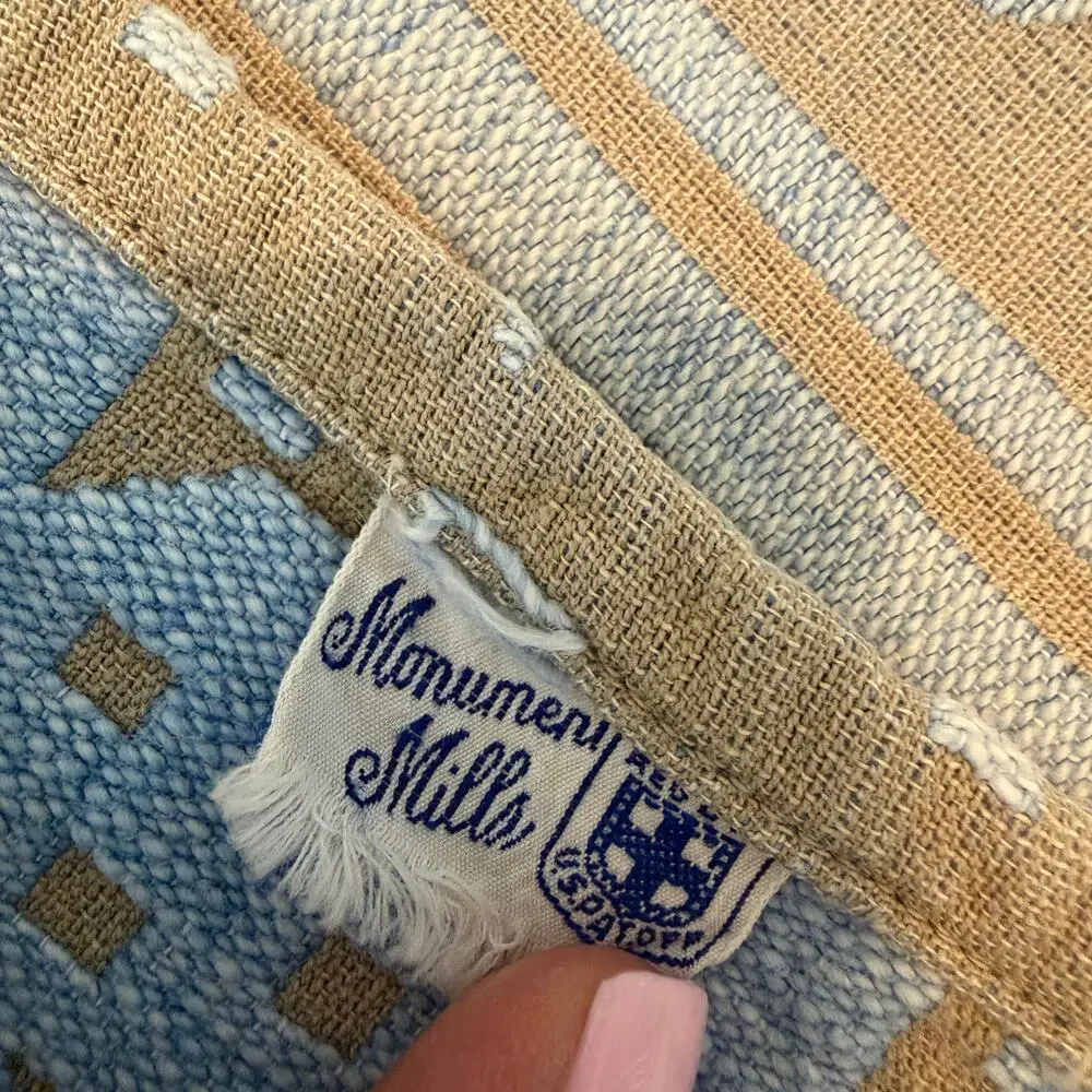 Monument Mills Valley Forge Military Academy Vintage Blue/Tan Coverlet 61